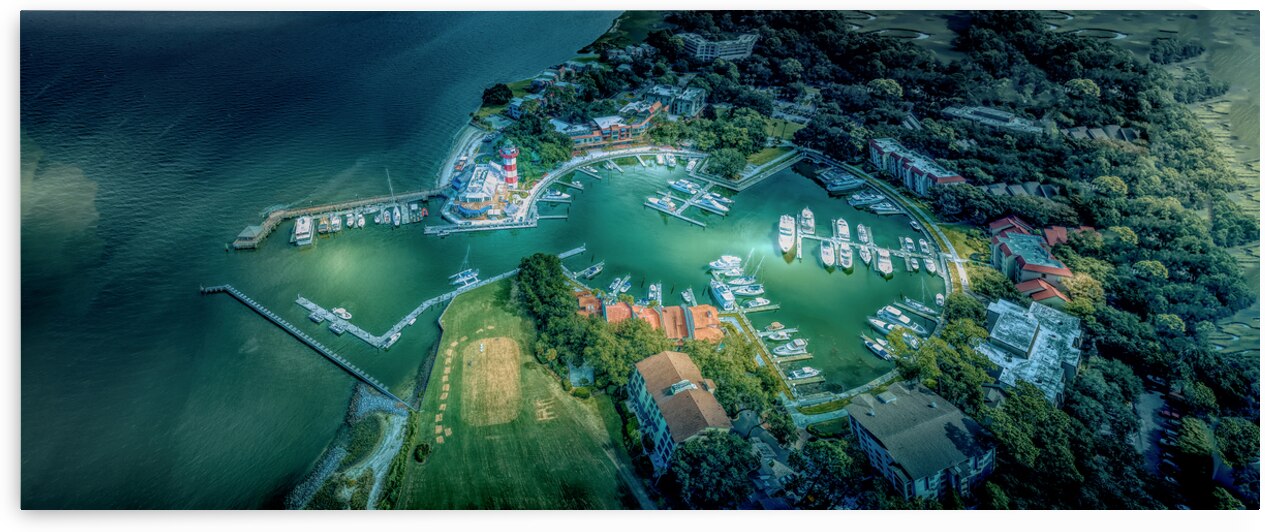 Harbour Town Aerial Panorama by Norma Brandsberg Photography