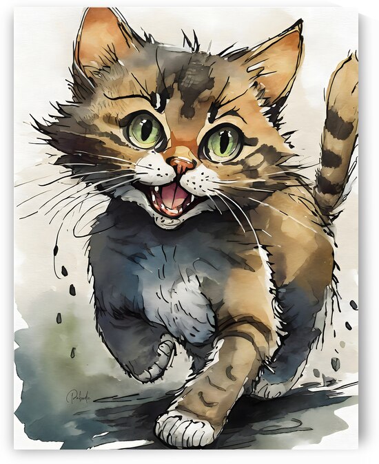 Happy Cat by Pabodie Art