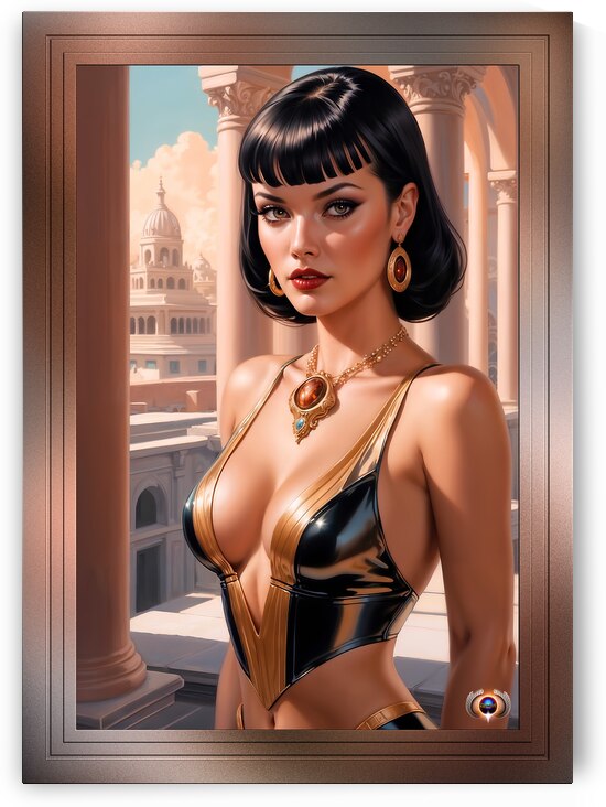 She Sees Her Target Mesmerizing AI Concept Art Retro Fusion Pin Up Portrait by Xzendor7 by xzendor7