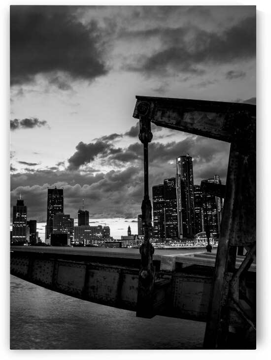boat dock on detroit river  vertical 564 Rust 13k by Black And White