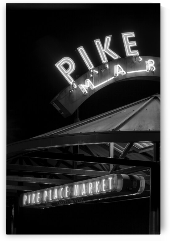 pike place market bus station  vertical 2698 Plac by Black And White