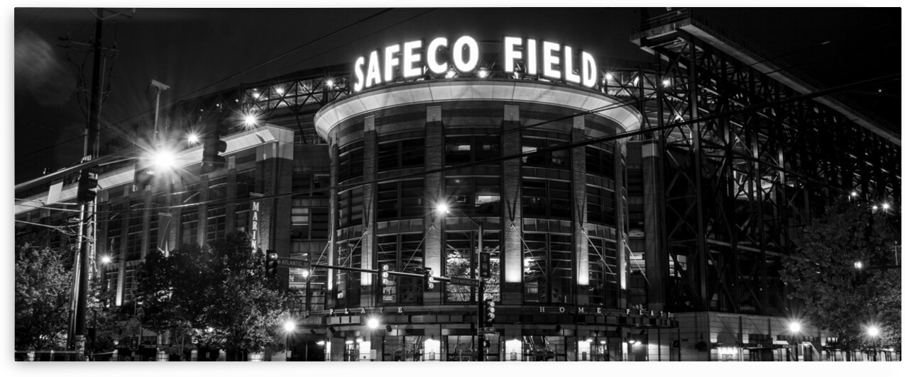 safeco field at night  panoramic 2699 Safeco 13k. by Black And White