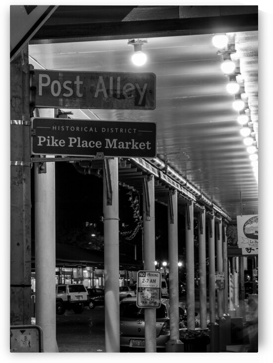 pike place market post alley  vertical 2675 Alley by Black And White