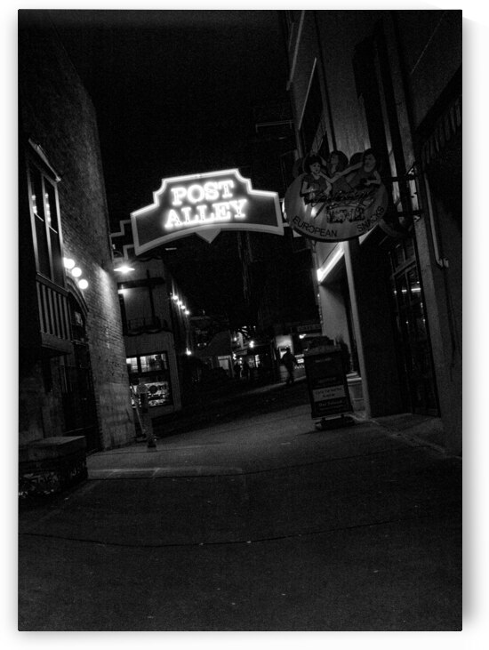 post alley at night  vertical 302 Post 13k by Black And White