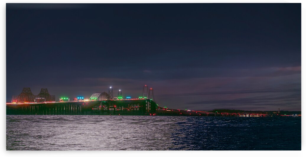 Chesapeake Bay Bridge by Night by Geoffrey Prior
