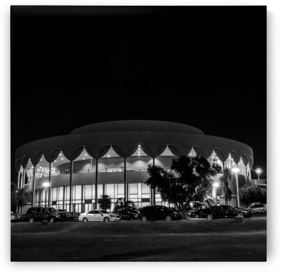 gammage center at night on asu tempe campus  squa by Black And White