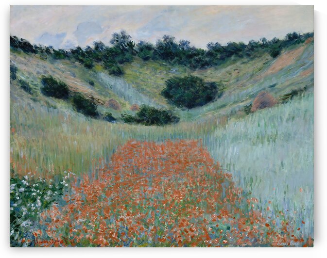 1885 poppy field near giverny monet by Row One Brand