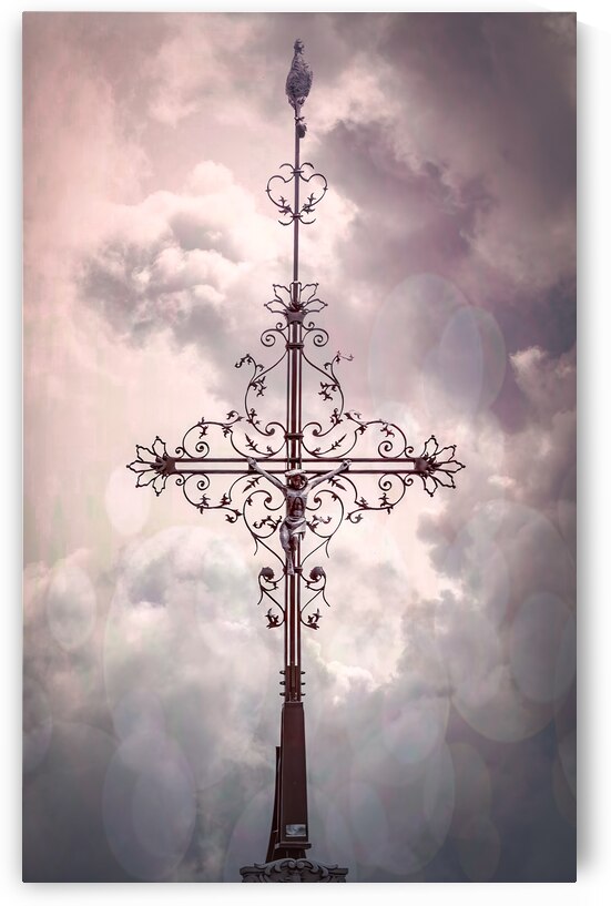 Frankfurt Alte Brucke Bridge  Filigree Iron Crucifix by Norma Brandsberg Photography