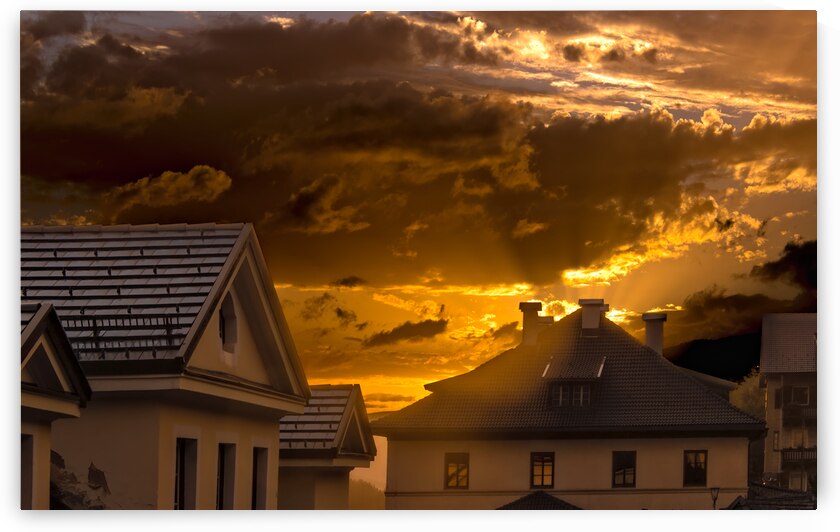 Sesto Sexten Sunset Sunbeams by Norma Brandsberg Photography
