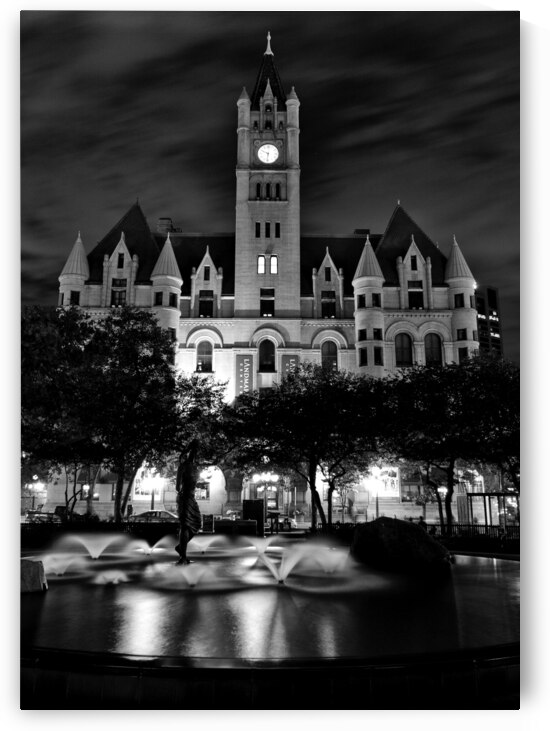 landmark center from rice park  vertical 1728 Lan by Black And White