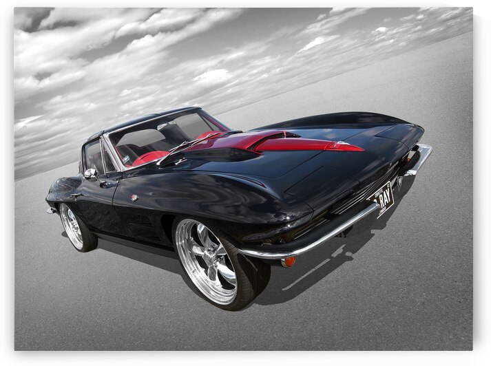 1963 Corvette Stingray Split Window in Black and Red by Gill Billington