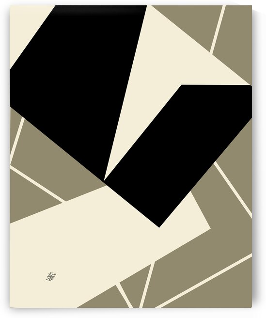 Geometric Abstract Beige by Liz Cereby