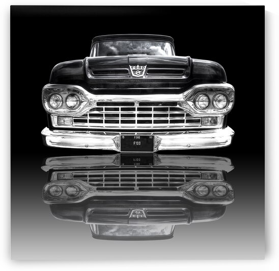 Ford F100 Reflection on Black by Gill Billington