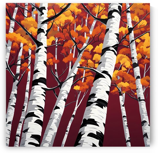 Birch in Maroon by Marc Duggan