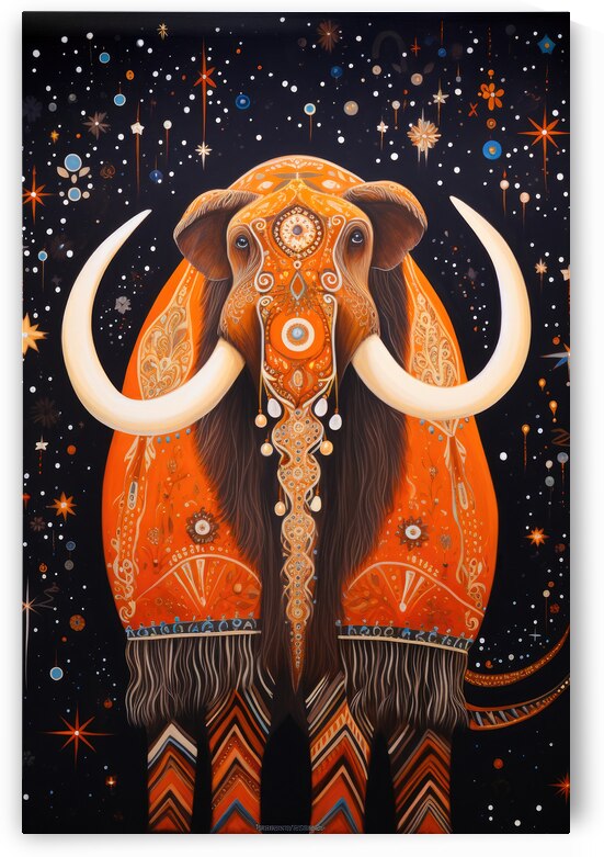 Tribal Animal Art 11 Mastodon by Matthias Hauser