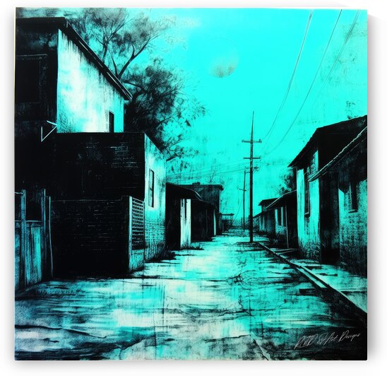 Lithography Cyan  by SykArt Designs