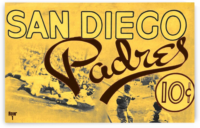 1950s san diego padres remix art by Row One Brand
