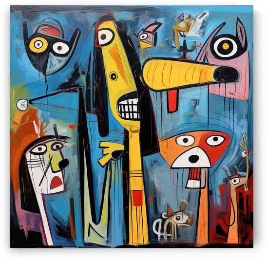 dogs abstract neo expressionism pets animals dist by Sastroredjo