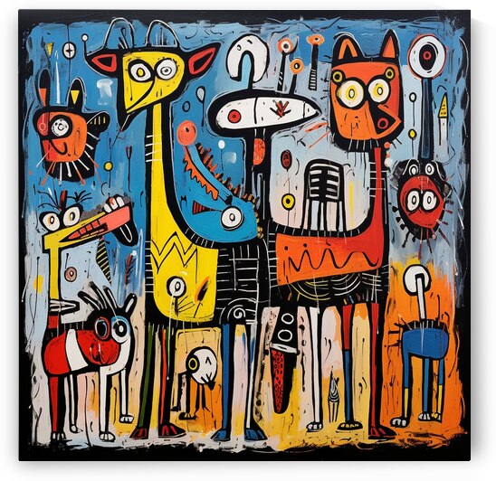 dogs abstract nature neo expressionism animals pe by Sastroredjo