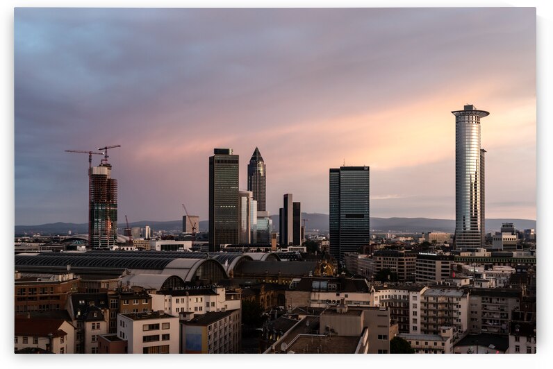 Frankfurt Skyline Skyscraper Sunset by Norma Brandsberg Photography