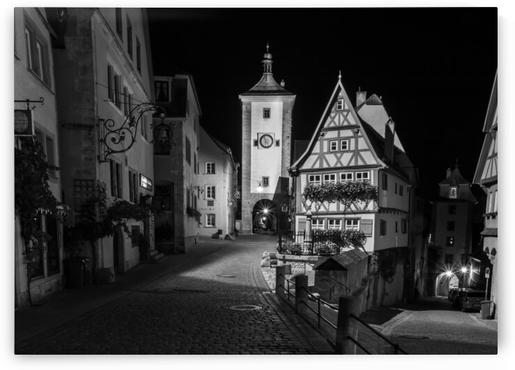 Rothenburg ob der Tauber  Tower Black and White by Norma Brandsberg Photography