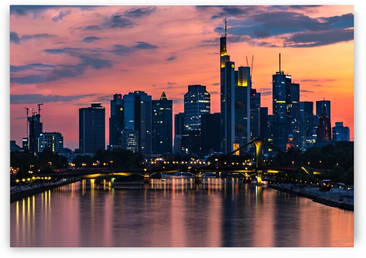 Frankfurt Germany Skyline Sunset  by Norma Brandsberg Photography
