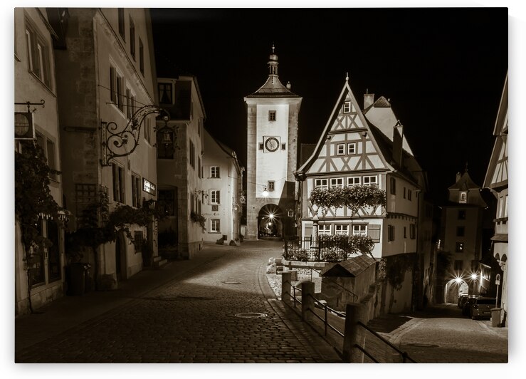 Rothenburg ob der Tauber Clock Tower in Sepia  by Norma Brandsberg Photography