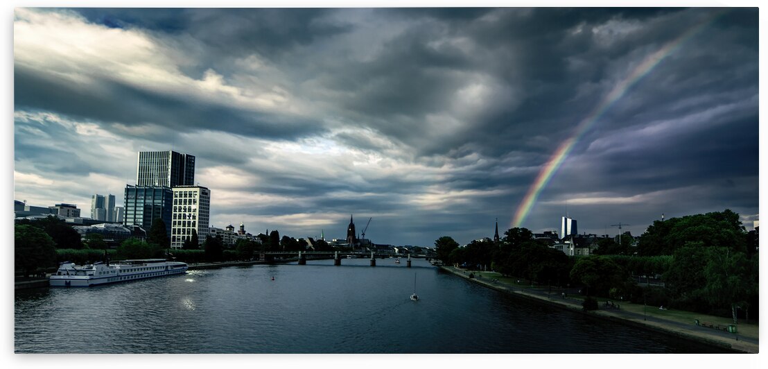 Frankfurt River View Rainbow 1 by Norma Brandsberg Photography