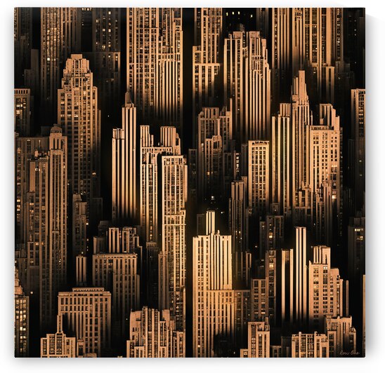 city buildings art by Row One Brand