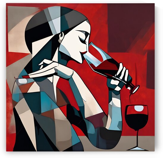  cubism art of the profile of an abstract woman by waleed store