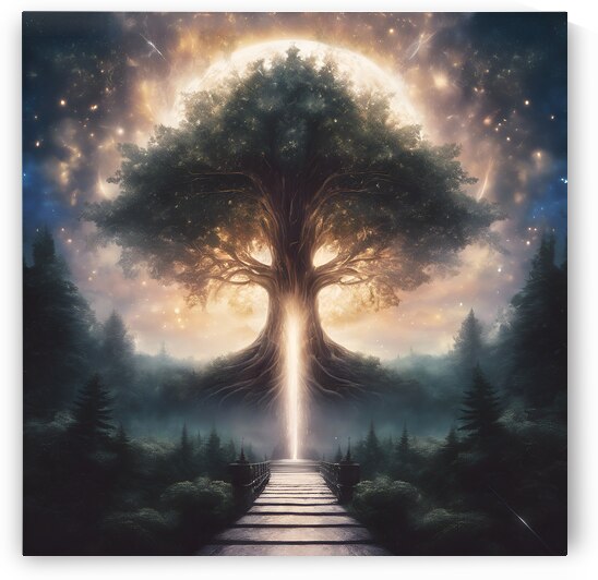 0 A throne of trees a bright glowing crown of lig by waleed store