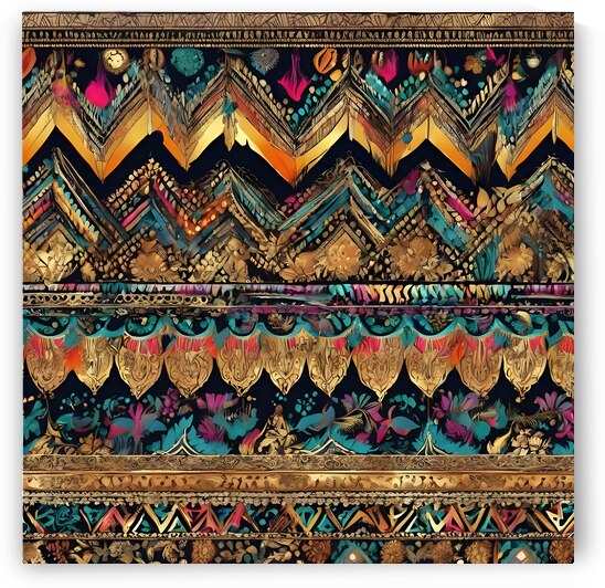 169665 pattern  boho colorful  some gold amazing by Hala Etheridge