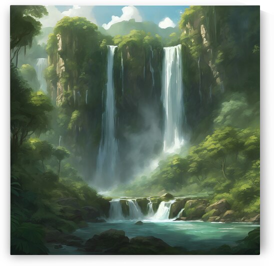 view of waterfall  by omkosai