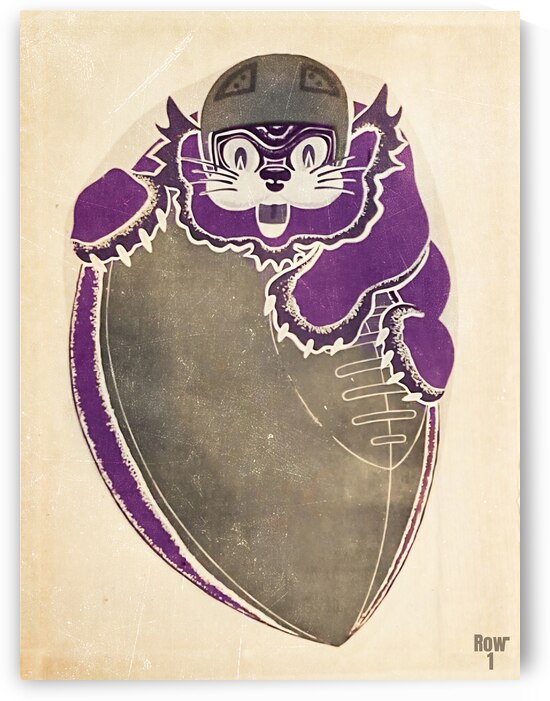 Northwestern Wildcat on Football by Row One Brand