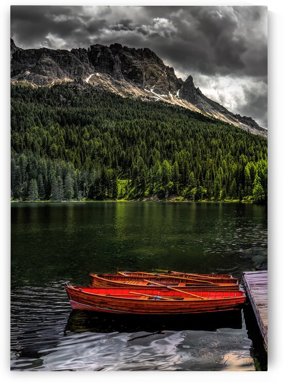 Three Canoes at Lake Misurina by Norma Brandsberg Photography