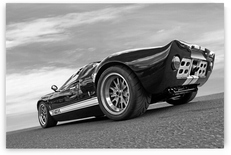 Ford GT 40 in Black and White by Gill Billington