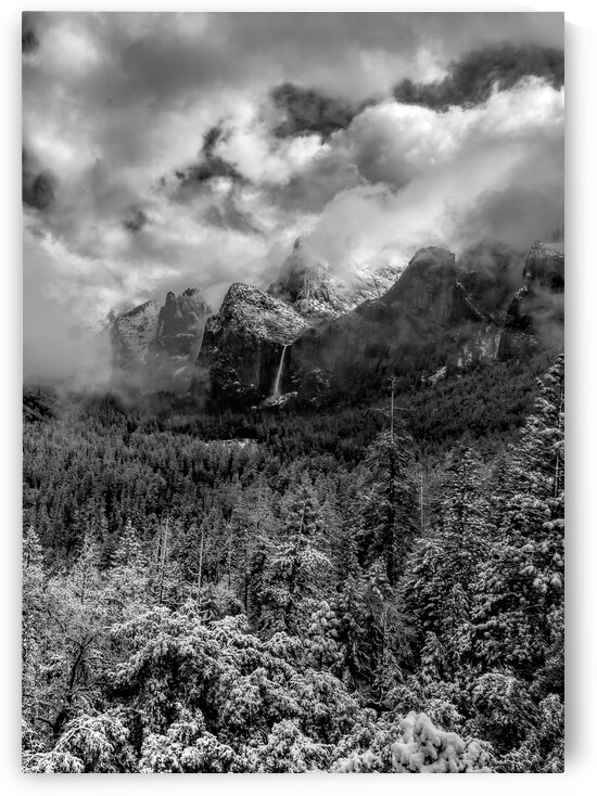 Yosemite Tunnel View in Vertical Black and White by Norma Brandsberg Photography