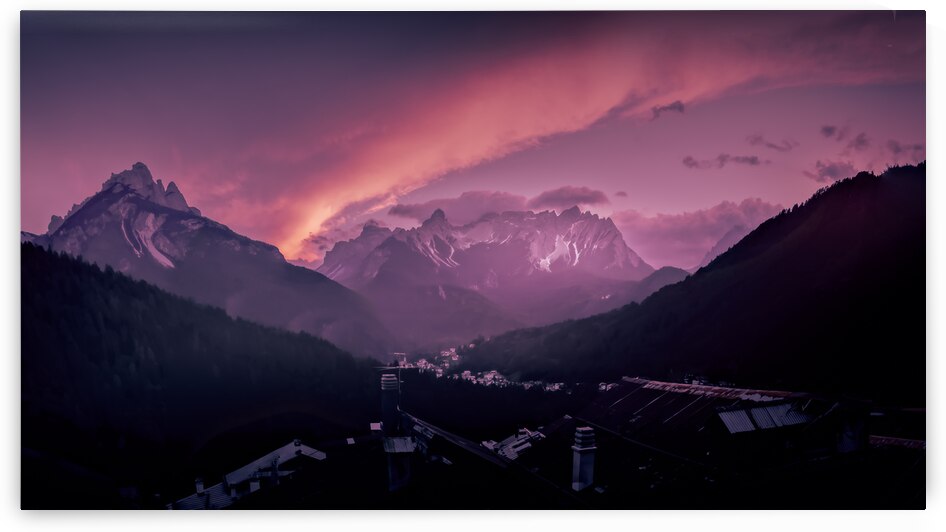 Forno di Zoldo Panorama at Sunset by Norma Brandsberg Photography