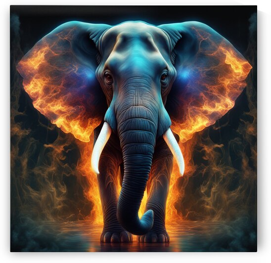magic realism masterpiece  x ray animal totem translucent elephant  glowing  luminism bioluminescence fire wings night  splash art  alcohol ink  intricately detailed sharp focus extremely detailed dark fantasy glowing colorful painting rich color HDR octa by AIGALLERY