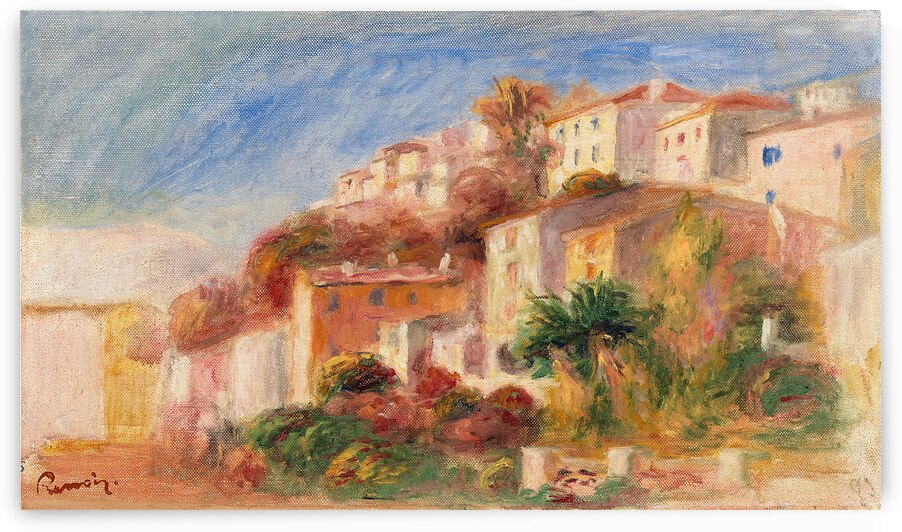Pierre Auguste Renoir 1841 1919 View from the Garden of the Post Office Cagnes Village vu du jardin de la poste Cagnes 1908 by TOPARTGALLERY