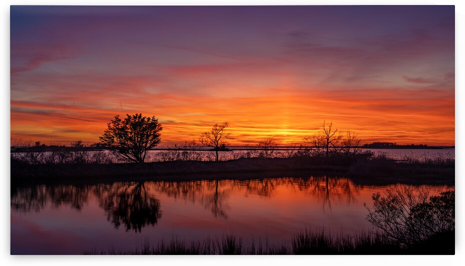 Red Assateague Sunset by Geoffrey Prior