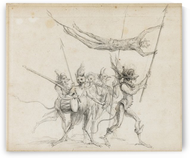 A procession of diabolical creatures by Cornelis Saftleven