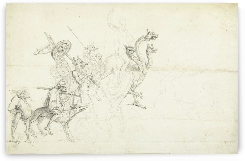 Group of mythical creatures by Cornelis Saftleven