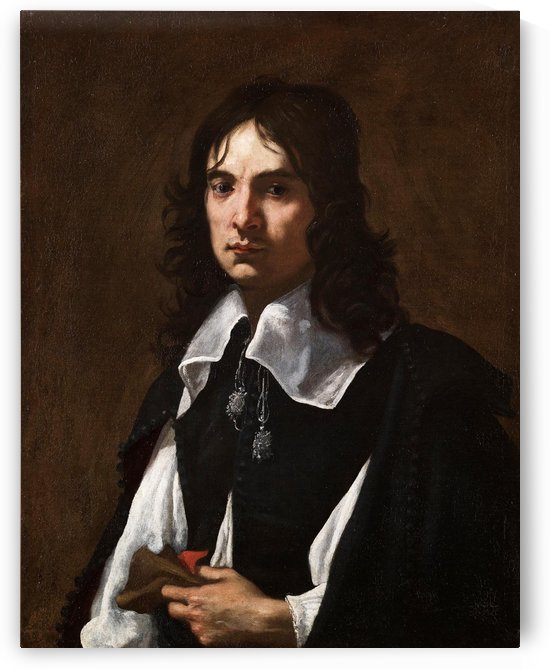Portrait of a man with a glove by Jacopo Vignali