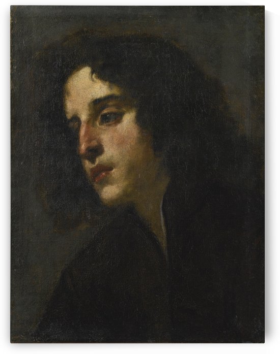 Head study of a young man by Jacopo Vignali