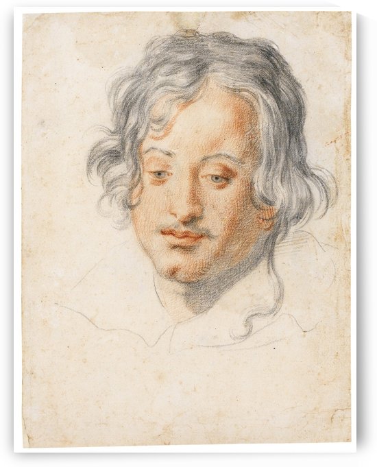 Head of a young man looking down by Jacopo Vignali
