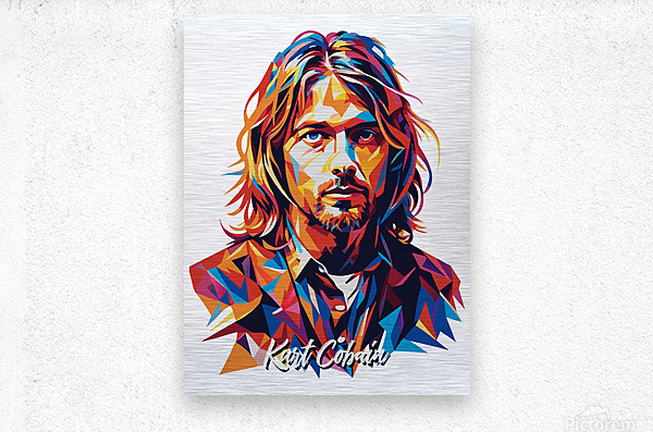 Kurt Cobain Portrait Pop Art Wpap by Vectorartnesia Wall Art