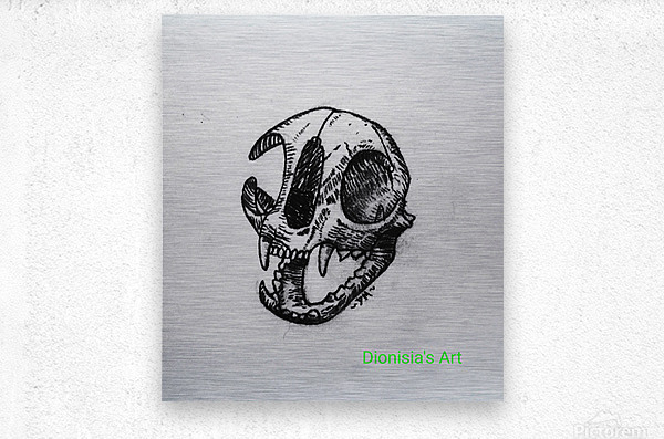 Vinny Cat on skull/立体アート Vinny Cat on skull/立体アート