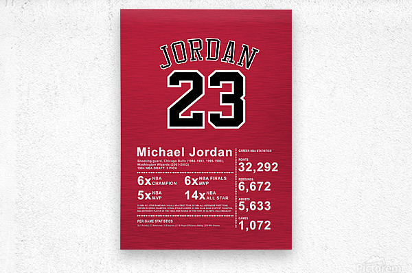 Michael Jordan Stats by Scandinavian Design Wall Art