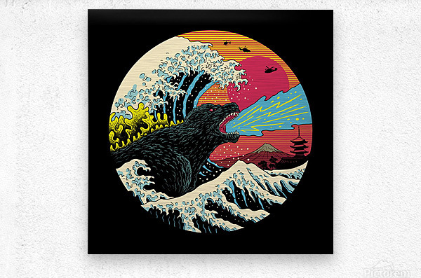 Retro Wave Kaiju Godzilla Japanese pop art style. by Nelly77